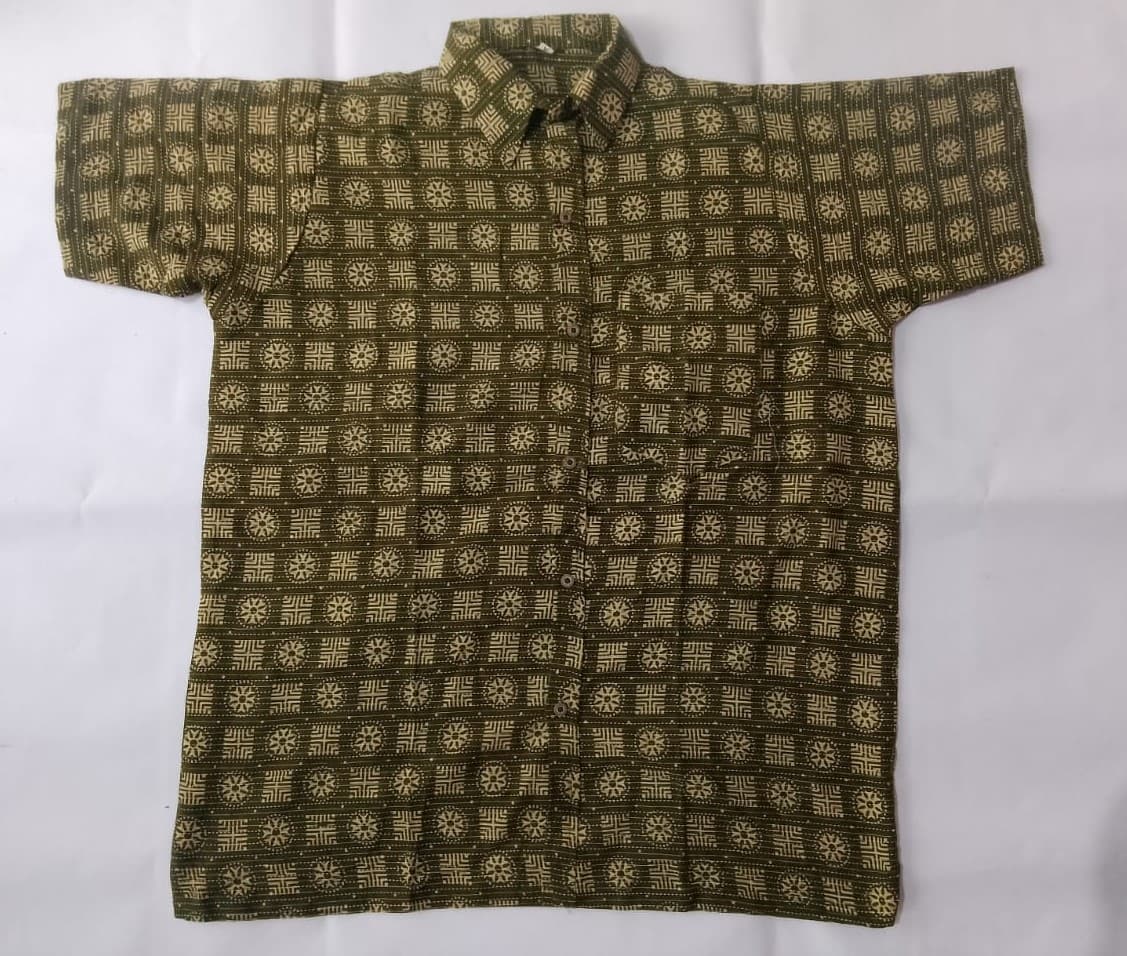 Lisbon Brown Pure Handloom Cotton Ajrakh Kurta From Bengal